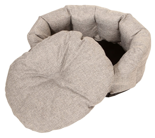 Coolapet Rundes Katzenbett – Rutschfestes Haustierbett mit abnehmbarem Wendekissen, waschbar